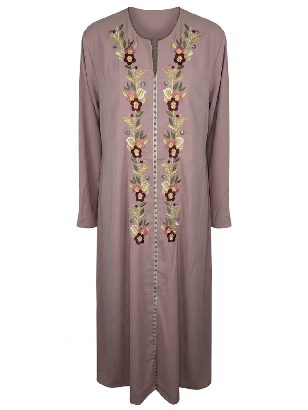 Embroidered Mauve Long Sleeve abaya